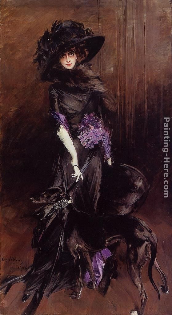 Giovanni Boldini Portrait of the Marchesa Luisa Casati, with a Greyhound